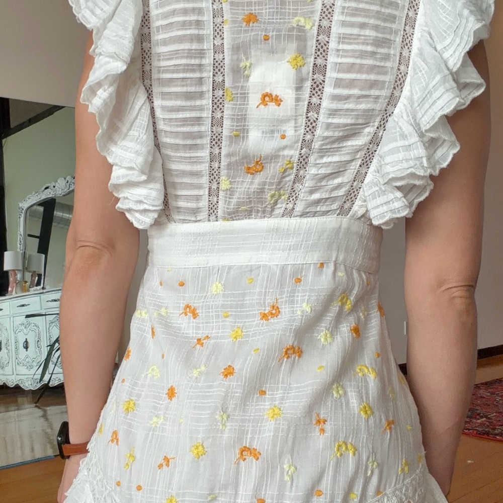 NWT LoveShackFancy Cortland Maxi Dress Antique White Size 4 Floral Lace - Picture 12 of 15